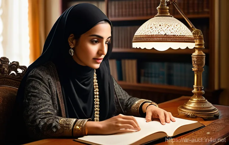 경매사 실무에서의 협상 사례 분석 - **Prompt 1: The Prepared Bidder's Study**
    "A sophisticated Arab woman in her late 30s is seated ...
