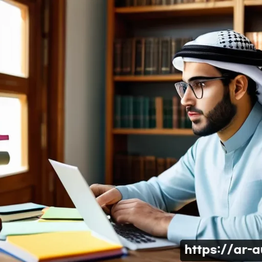 경매사 관련 자격증 시험 일정 및 준비법 - A focused Arab male student in his early 30s studying real estate auction certification at a wooden ...