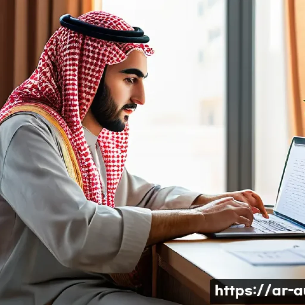 경매사 시험 준비 중 겪을 수 있는 문제점 해결 - A focused young Arab student sitting at a tidy study desk in a quiet, well-lit room with traditional...