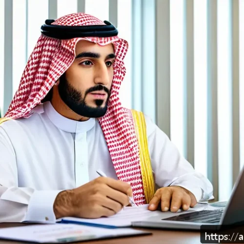 경매사 자격증 취득 비용 분석 - A professional Middle Eastern man in business attire sitting at a modern office desk, reviewing docu...